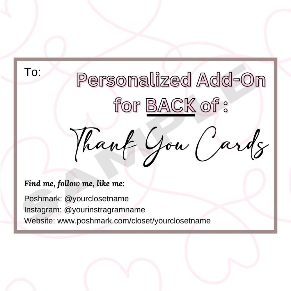 *Add On* Thank You Cards Personalization